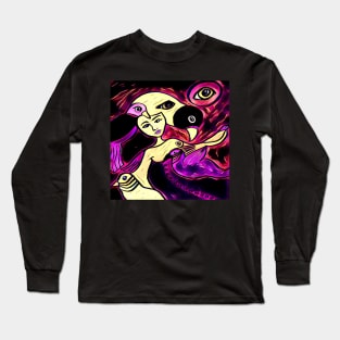 Birds Eye View in Purple Long Sleeve T-Shirt